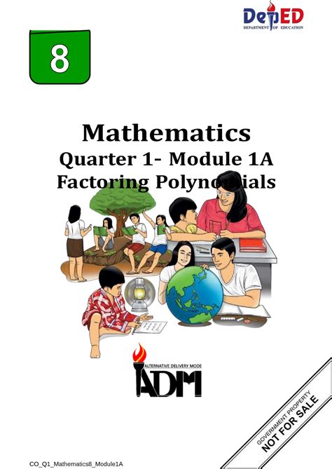 Quarter 1 Module 1A Factoring Polynomials .